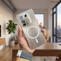 Infinix Note 50 4G / Infinix Note 50 Pro 4G Transparent Magnatic Magsafe Anti Yellow Clear Protective Phone Case Back Cover.