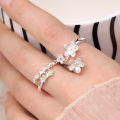 Elegant Simple Flower Rings for Women Creative Fresh and Engagement Jewelry Opening Ring.