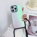 Crossbody Necklace Lanyard Aurora laser phone Case For OPPO Reno 5 Pro 6 Pro 7 8 9 10 Findx 5 6 Realme 11 Clear Shockproof Cover. 