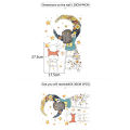 Cartoon Stars Garland Sticker Home Living Room Decor Vinyl Wall Sticker Little Girl Moon DIY Kids Door Mural Wallpaper.