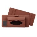(New)DERANFU 3 In 1 Lichee Texture Multi-function Car Hang Type Leather Towel Box with Card Slot y CD Slot.