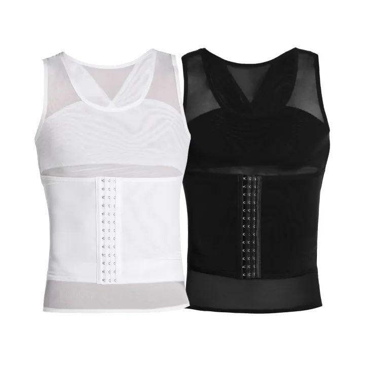Mens%20Compression%20Shirt%20Slimming%20Body%20Shaper%20Vest%20Sleeveless%20Undershirt%20Tank%20Top%20Tummy%20Control%20Shapewear%20for%20Men%20Adjustable%20Hook%20-%20Image%207