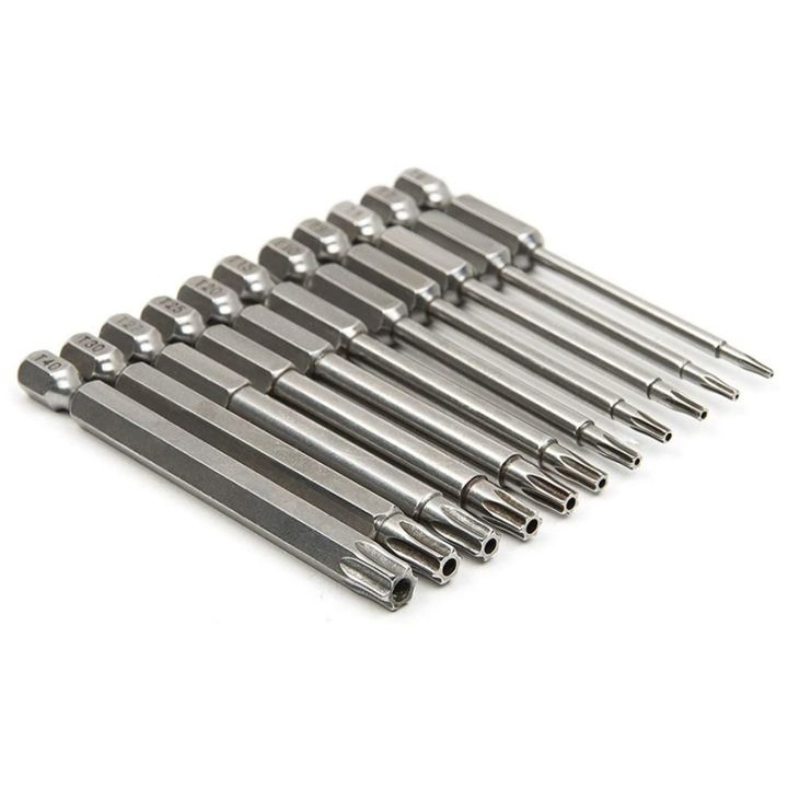 11%20Pcs%20Magnetic%20T6-T40%20Torx%20Head%20Screwdriver%20Bit%20Set%20Star%206%20Point%20Screwdriver%20Drill%20Bits%20Tools%203%20Inch%20Length%20-%20Image%202