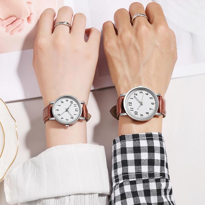 Couple Watches Couple Quartz Watch Waterproof Leather Strap Watch for Women and Men