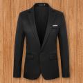 Washable Stylish Pure Color Slim Fit Blazer Super Soft Suit Coat Long Sleeves for Daily Wear. 