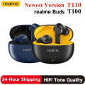 HOT Realme Buds T110 T100 TWS Earphone Bluetooth 5.3 Niose Cancelling Wireless Headphone 28 Hour realme 10 IPX5 Waterproof.