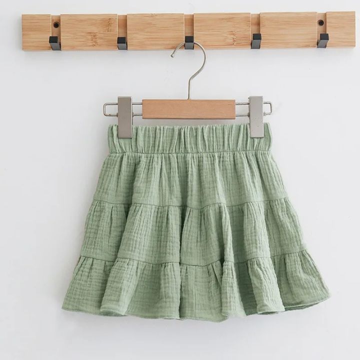 100% Cotton Girls Ruffle Skirt 2024 Summer New Toddler Baby Girl