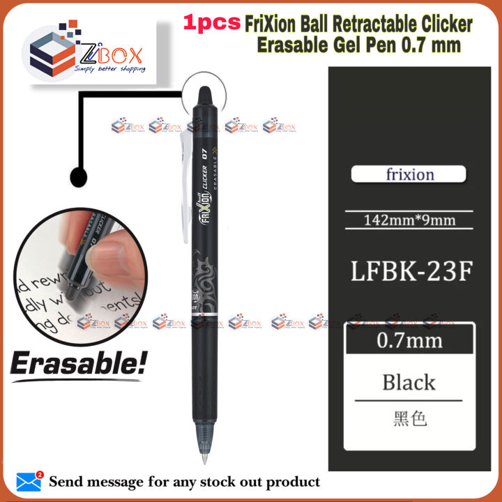 FriXion Ball Retractable Clicker Erasable Gel Pen 0.7 mm Black