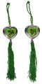 Car Hanging Du ah With Interior Rear view Mirror Decoration Heart shape-Green.