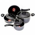 Kiam Non Stick 7 in 1 Cookware Set (7 pcs Set)  For Superior Release - Fry Pan 1pc, Karai 1pc, Casserole 1pc, Milk pan 1pcs and 3 Lids. 