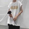 Sleeveless t-shirt men's summer thin plus size loose basketball trend ins sports fitness over the shoulder wear short sleeve vest. 