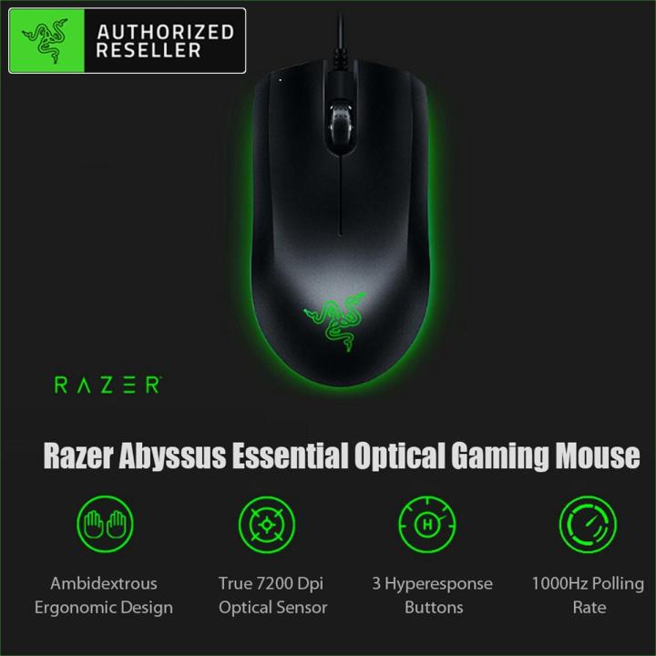 Razer%20Abyssus%20Essential%20Optical%20Gaming%20Mouse%20w/True%207200%20DPI%20Optical%20Sensor/3%20Hyperesponse%20Buttons%20Powered%20by%20Razer%20Chroma%20Ambidextrous%20Ergonomic%20Wired%20Computer%20Mice%20for%20Windows%20PC%20Gamers%20-%20Image%202