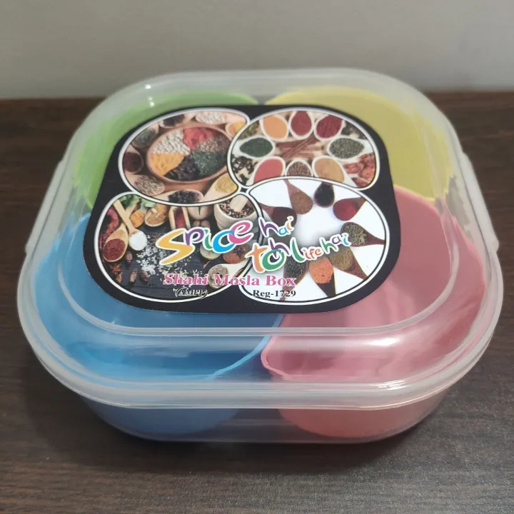 Organized%20Spice%20Master%20Spice%20Container%20Set%20with%204%20Storage%20Compartments%20and%20Spoons,%20Fresh%20Kitchen%20Organizer,%20Multipurpose%20Plastic%20Spice%20Rack%20-%20Image%202