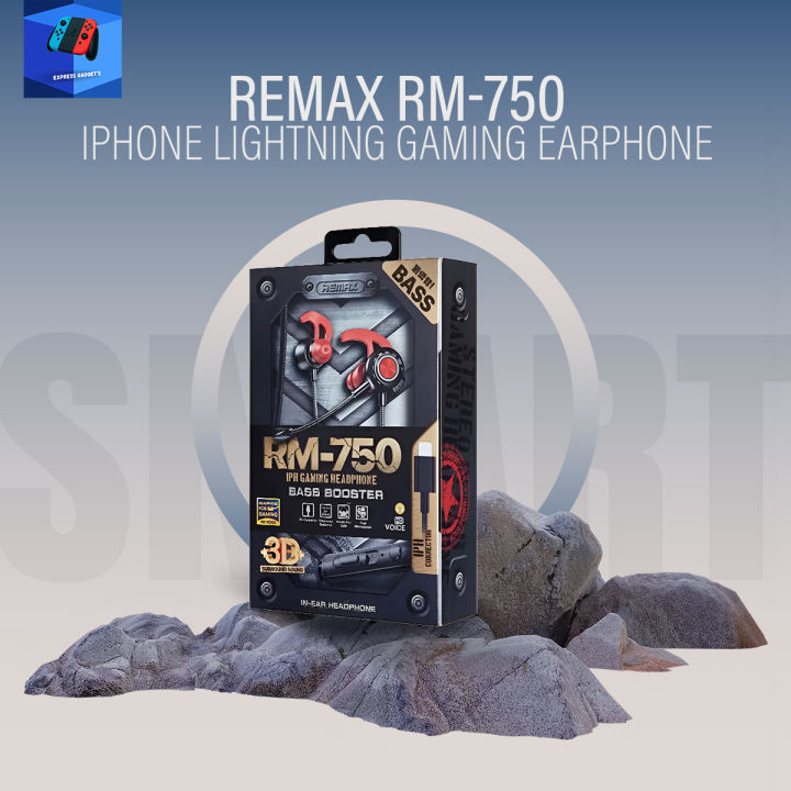 REMAX RM-750 IPhone Lightning Gaming Earphone – Black And Red | Daraz ...