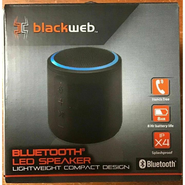 Blackweb LED Wireless Bluetooth Portable Speaker Black Daraz