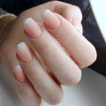 Press On False Nail French Tip Short Ballerina Nail With Adhesive Artificial Coffin Faux Ongles DIY Fingertips Manicure.