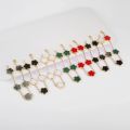 ALINFA Luxury Large Five-leaf Flower Four-leaf Clover Bracelet Gold Silver Bracelet Natural Stone Shell Bracelet Charm Bracelet.
