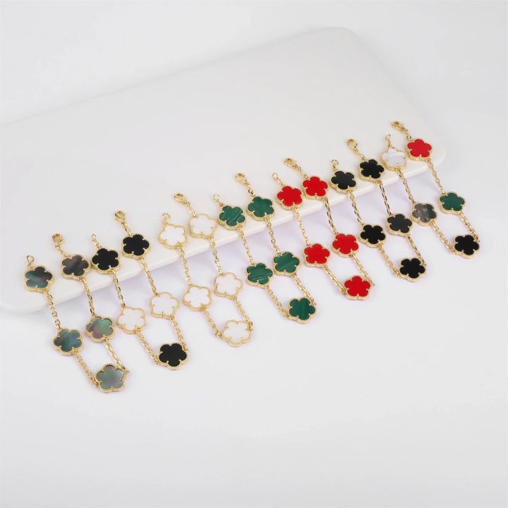 ALINFA%20Luxury%20Large%20Five-leaf%20Flower%20Four-leaf%20Clover%20Bracelet%20Gold%20Silver%20Bracelet%20Natural%20Stone%20Shell%20Bracelet%20Charm%20Bracelet%20-%20Image%206
