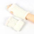Fleece Thickened Gloves Cropped Knitted Fingerless Plush Sleeves Winter Warm Gloves Acrylic Velvet Mittens for Women Girls.