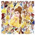 10/30/50PCS Beauty and The Beast Disney Princess Stickers DIY Skateboard Luggage Phone Bike Car Kids Toy Cute Cartoon Decal Gift. 