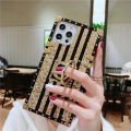 Luxury soft phone back cover case with golden ghost flower ring for the iPhone, compatible model 14 Pro (Back Case Cover for smartphone). 