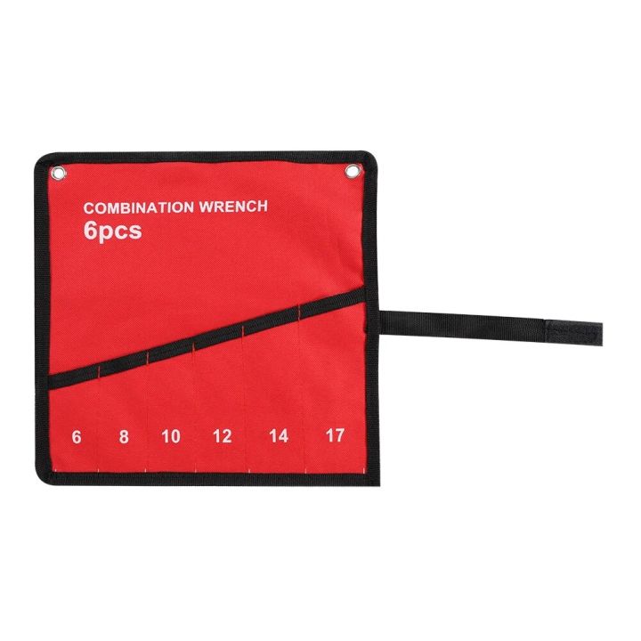 【Cathery Baby Store】Roll Tools Storage Bag Spanner Plier Canvas Organizer Tools Accessory Red