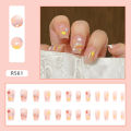 Menggh 24pcs With Glue Fake nails cute pattern False nails With Design press on nails Artificial nails Full Cover water proof nail art. 