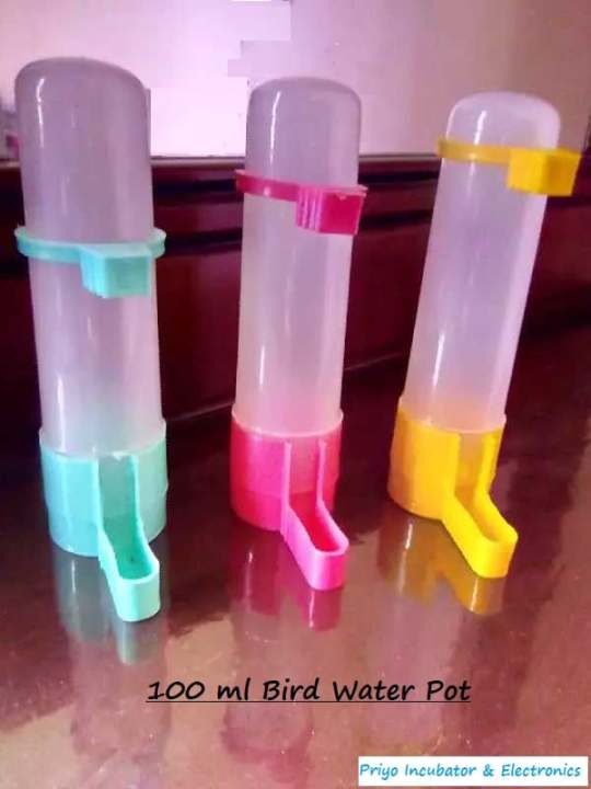 3pcs 100ml Bird water pot Pet Drinker Feeder Waterer Clip for Aviary Budgie Cockatiel Lovebird farming equipment