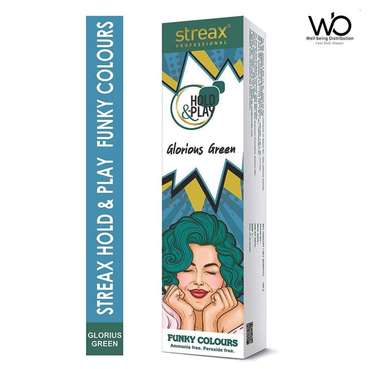 Streax%20Professional%20Hold%20and%20Play%20Funky%20Hair%20Colour%20Glorious%20Green%20(100gm)%20-%20Image%202