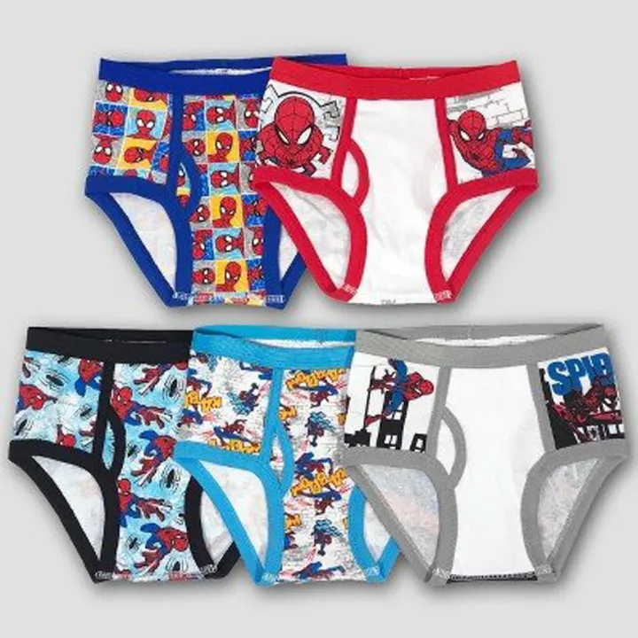 Boys Girls Spiderman Multicolor Brief Underwear 5-Pack Briefs