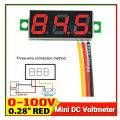 Mini Digital DC Voltmeter Meter Volt Tester Detector Monitor 2 Wire 3 Bit Red LED tube for DC UPS IPS Battery Tester ATS etc. 