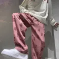American-StylevibePants High Street TideinsFashion Pink Overalls Men's Straight West CoastoldschoolPants. 