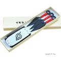 Anime Naruto 3PCS/Set 13CM Kunai + Headband With Box Unisex Plastic Kunai Anime Fan Cosplay Accessory.