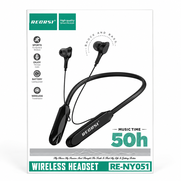 Regrsi RE-NY051 Neckband,  50 Hours Battery Backup, Bluetooth earphone