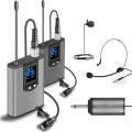 UHF Wireless Microphone Set with Bodypack Transmitter and Mini Rechargeable Receiver for for Vlogging/DSLR Camera/Mobile.