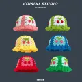 2022 New Korean-Japanese Hand Buckle Crochet Bucket Hat Spring and Autumn Winter Sun Hat Female Cherry Designer Bob Basin Hat. 