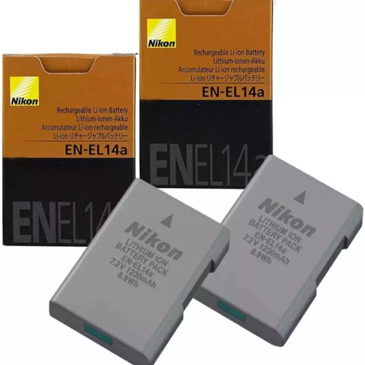 Nikon EN-EL 14A Rechargeable Li-Ion Battery for NIKON Df D3400 D3300 D5600 D5200 D5300 D5500 D3100 DSLR Cameras