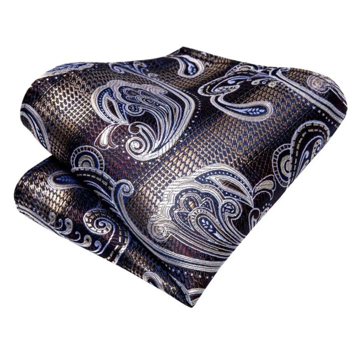 Hi-Tie%20Paisley%20Brown%20Tie%20For%20Men%20Elegant%20Mens%20Necktie%20Pocket%20Square%20Cufflink%20Groom%20Wedding%20Accessory%20Wholesale%20New%20Designer%20-%20Image%205