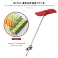 New Vegetable Fruit Spiral Twist Knife Stainless Steel Manual Spiral Carving Cutter Kitchen Tray Decoration Vegetable Knife Spiral Carving Tool Red. 