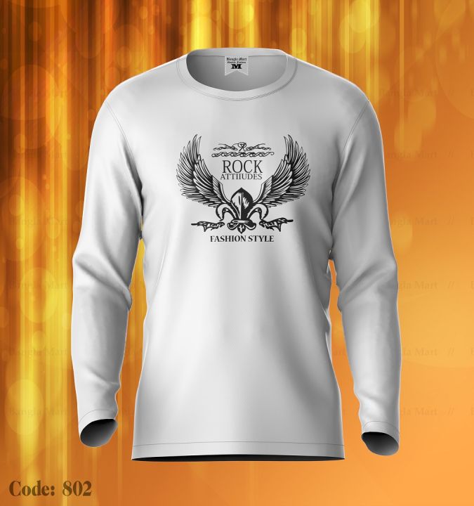 Rock Attitude Men'S Jersey Fashion T-Shirt Full Sleeve