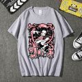 Anime Cartoon T Shirt Women Demon Slayer Kimetsu No Yaiba Clothes Streetwear Print Loose Tops Korean Summer Black T-shirt.