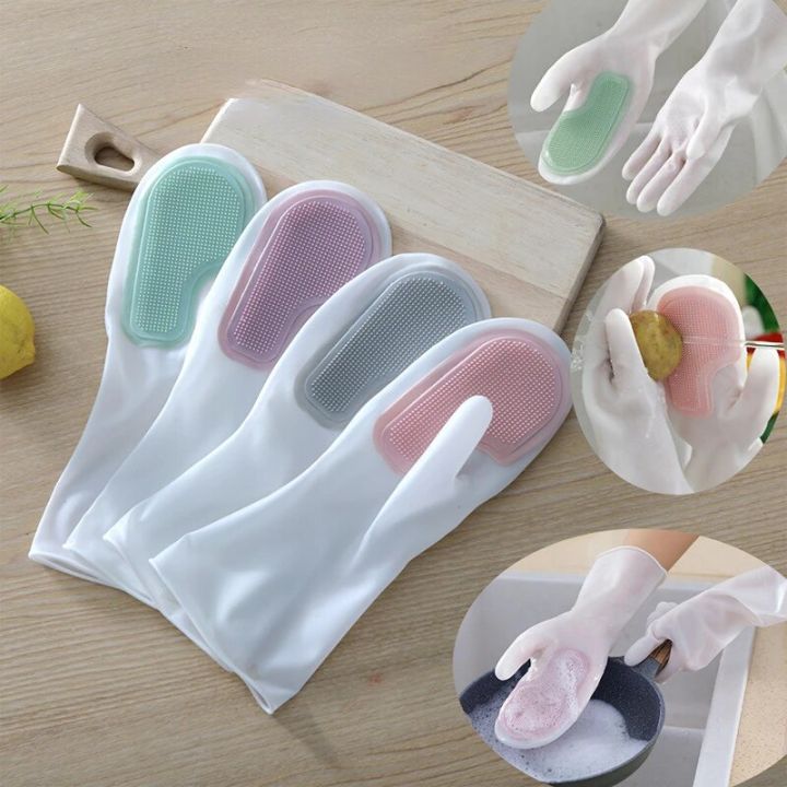 Dish Washing Magic Brush Waterproof Silicone Gloves Kitchenware Cleaner Pet Hair Household Cleaning Kitchen Window Bathroom