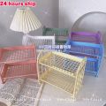 Kawaii Macaron Minimalist Desk Desktop Organizer Storage Rack Student Dormitory Folding Hollow Shelf Skin Care Storage Shelf. 