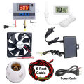 XH-W3001 Temperature Controller Combo 07pcs Pack with Thermometer Hygrometer, DC 12V 3" Fan, Power Cable, Wiring Cable & 12v 2A Adapter 7pcs Combo Package for Egg Incubator.