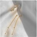 Fashion Butterfly Tassel 50 mm length golden Earrings For Women Trendy Shiny Moon Star  Dangle Earrings Korean Jewelry. 