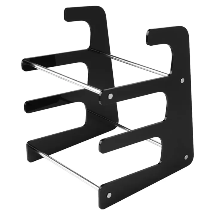3-Tier Mechanical Keyboard Holder Display Stand Keyboard Shelf for Storage Three Mechanical Keyboard Durable Easy to Use Black