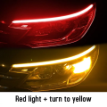 Red Daytime Running Light for Motorcycle. Flexible Strip Waterproof Flashing Yellow  2PCS. 