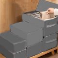 Large 9-Grid Foldable Wardrobe Organizer – Full-Covered Clothes Storage Box for Jeans, T-Shirts & Underwear.