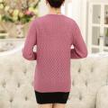Middle-Aged and Elderly Women's Clothing Spring, Autumn and Summer Wear Mother's Clothing Thin Mesh Shirt Hollow outVCollar Sweater Blouse Sweater Coat Cardigan. 