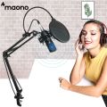 MAONO AU-A03 Podcast Studio Condenser Microphone with Boom Arm Kit For Youtube Record Vlog Livestream Gaming. 